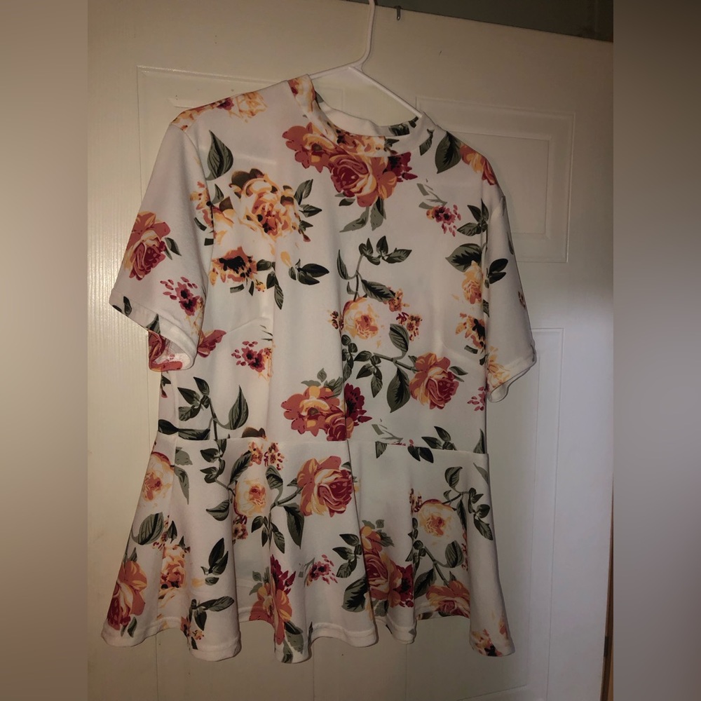 SHEIN floral flare thick dress shirt